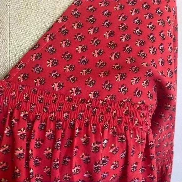 GAP Women's Small Red Flowy Shirt - Picture 6 of 7